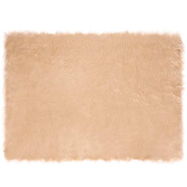 vidaXL Tapis en Peau de Mouton Synthétique Beige 120 x 170 cm