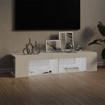 vidaXL Meuble TV avec lumières LED blanc 135x39x30 cm