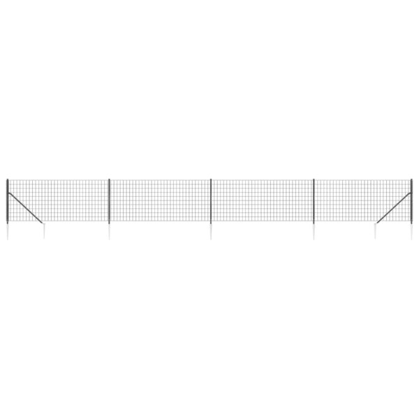 vidaXL Clôture en treillis métallique et ancrage anthracite 1 1x10 m