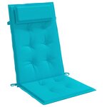 vidaXL Coussins de chaise à dossier haut lot de 2 turquoise