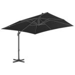 vidaXL Parasol de jardin en porte-à-faux et poteau en aluminium