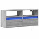 vidaXL Meuble TV mural avec lumières LED sonoma gris 100x31x45 cm