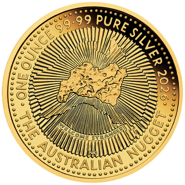Pièce de monnaie en Argent 1 Dollar g 31.1 (1 oz) Millésime 2026 AUSTRALIAN NUGGET (PRÉCOMMANDE)
