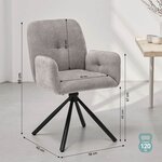 Chaises salle à manger lot de 6 tissu gris