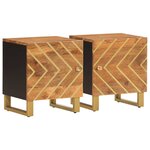 vidaXL Tables de chevet 2 Pièces marron et noir bois de manguier solide
