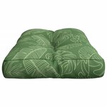 vidaXL Coussin de palette motif de feuilles 80x40x12 cm tissu