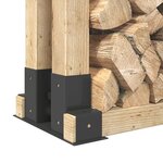 Aide à l'empilement de bois de chauffage 2 Pièces Anthracite Acier