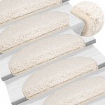 vidaXL Tapis d'escalier 15 Pièces blanc 65x21x4 cm
