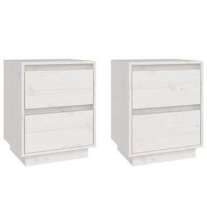 vidaXL Tables de chevet 2 Pièces Blanc 40x35x50 cm Bois de pin solide
