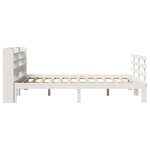 vidaXL Cadre de lit et tête de lit sans matelas blanc 135x190 cm