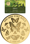 Monnaie EUROPEAN PEACOCK Butterflies 1/1000 Oz Medaille Or (PRÉCOMMANDE)
