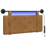 vidaXL Tête de lit suspendue Avec lumière LED Marron Velours