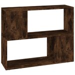 vidaXL Bibliothèque/Séparateur de pièce Chêne fumé 80x24x63 cm