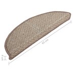vidaXL Tapis de marches d'escalier 15 Pièces Marron 65x21x4 cm