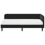 vidaXL Cadre de lit d'angle avec matelas Noir 90 x 200 cm Velours