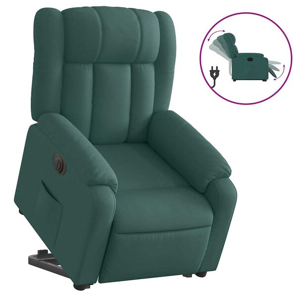vidaXL Fauteuil inclinable électrique vert foncé tissu