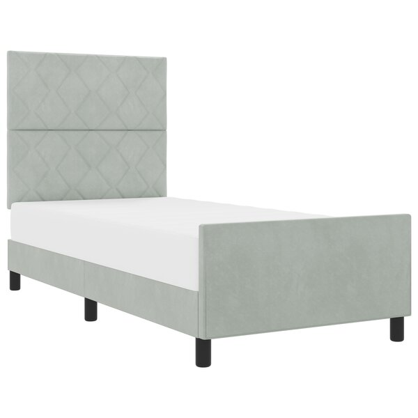 Cadre de lit vidaXL Gris clair 90x190 cm Velours