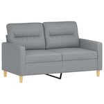 vidaXL Ensemble de canapés 3 Pièces avec coussins Gris clair Tissu