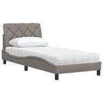 vidaXL Lit avec matelas taupe 90x200 cm tissu
