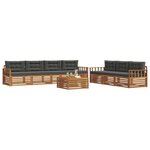 vidaXL Ensemble de canapés d'extérieur 8 pc Naturel et Anthracite