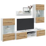 vidaXL Meubles TV et lumière LED 5 Pièces chêne artisanal bois ingénierie