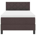 vidaXL Lit à ressorts avec matelas Marron foncé 90 x 190 cm tissu