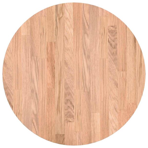 vidaXL Plateau de table Marron clair Ø 50 x 2.5 cm Chêne massif