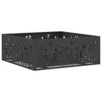 brasero carré vidaXL noir 80x80x30 cm en acier