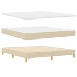 vidaXL Lit à Ressorts avec matelas Crème 180 x 200 cm tissu