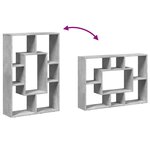 vidaXL Bibliothèque gris béton 63x20x90 cm bois d'ingénierie