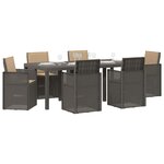 vidaXL Ensemble de salle à manger pour jardin avec coussin 7 Pièces PP