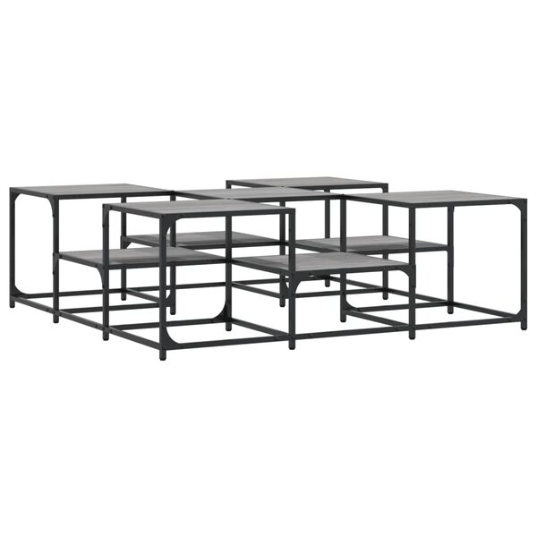 vidaXL Table basse sonoma gris 121x121x40 cm bois d'ingénierie