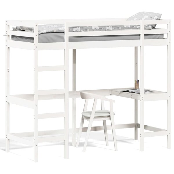 vidaXL Lit superposé sans matelas blanc 80x200 cm bois de pin massif