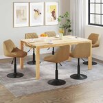 vidaXL Chaises pivotantes à manger lot de 6 marron velours
