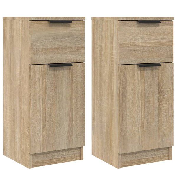 vidaXL Buffets 2 Pièces Chêne Sonoma 30x30x70 cm Bois d'ingénierie