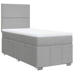 vidaXL Sommier à lattes de lit et matelas Gris clair 90x190 cm Tissu