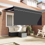 vidaXL Auvent Rétractable Rayé Anthracite 300 x 200 cm tissu