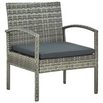 vidaXL Salon de jardin 5 Pièces avec coussins Résine tressée Gris