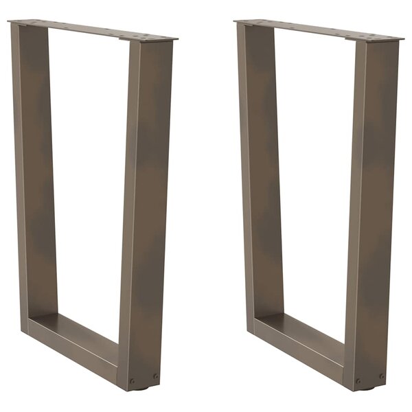 vidaXL Pieds de table à manger en forme de V  2 pièces  acier naturel  60 x (72-73 3) cm