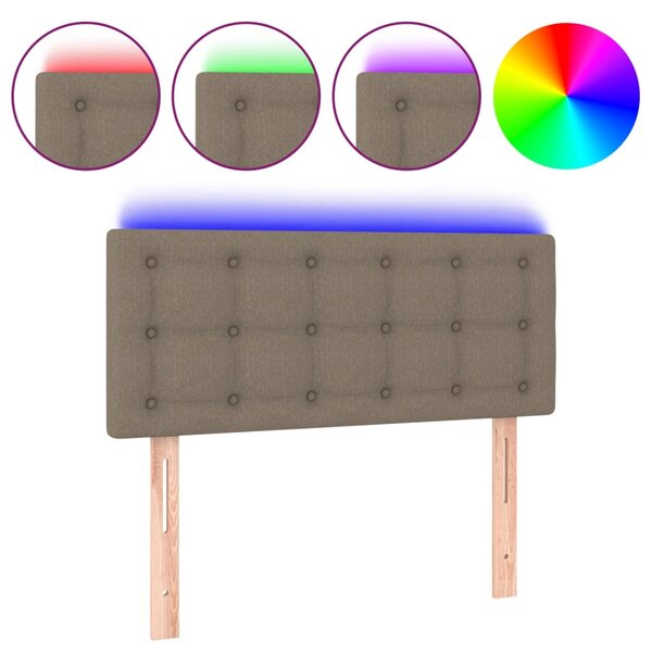 vidaXL Tête de lit à LED Taupe 80x5x78/88 cm Tissu