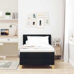 vidaXL Lit à ressorts avec matelas Noir 200 x 90 cm Polyester