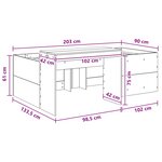 vidaXL Lit haut pour enfants avec bureau Chêne Sonoma 90 x 200 cm