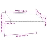 vidaXL Auvent rétractable manuel 400 cm Rayures bleues et blanches