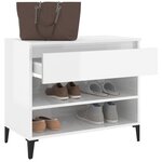 vidaXL Armoire à chaussure Blanc brillant 70x36x60 cm Bois ingénierie