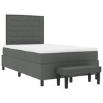 vidaXL Lit à ressorts avec matelas Gris foncé 120 x 200 cm tissu