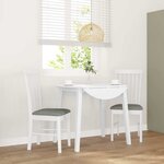 vidaXL Chaises à manger coussins 2 Pièces blanc bois massif caoutchouc
