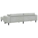 vidaXL Canapé en velours avec coussin 3 Pièces Gris clair 208 cm Velours