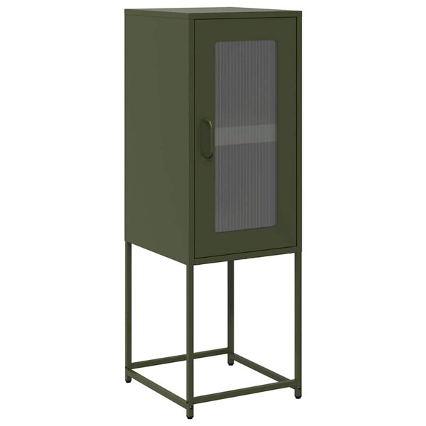 vidaXL Buffet vert olive 36x39x107 cm acier laminé à froid
