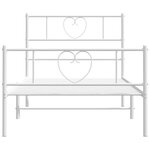 vidaXL Cadre de lit métal sans matelas et pied de lit blanc 100x200 cm