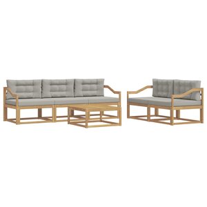 vidaXL Ensemble de canapés d'extérieur 6 pc Blanc et gris clair